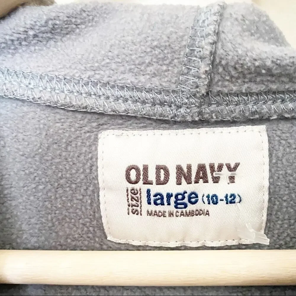 Old navy gray orange hoddie sweatshirt L (10-12)
